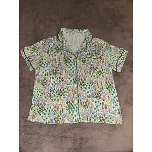 Mary Square Luxury Floral Pajama Top Women’s Size M Multicolor
